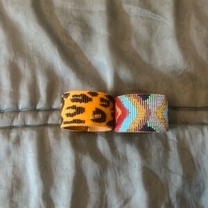 Lot of two beaded noonday collection (fair trade) cuff bracelets